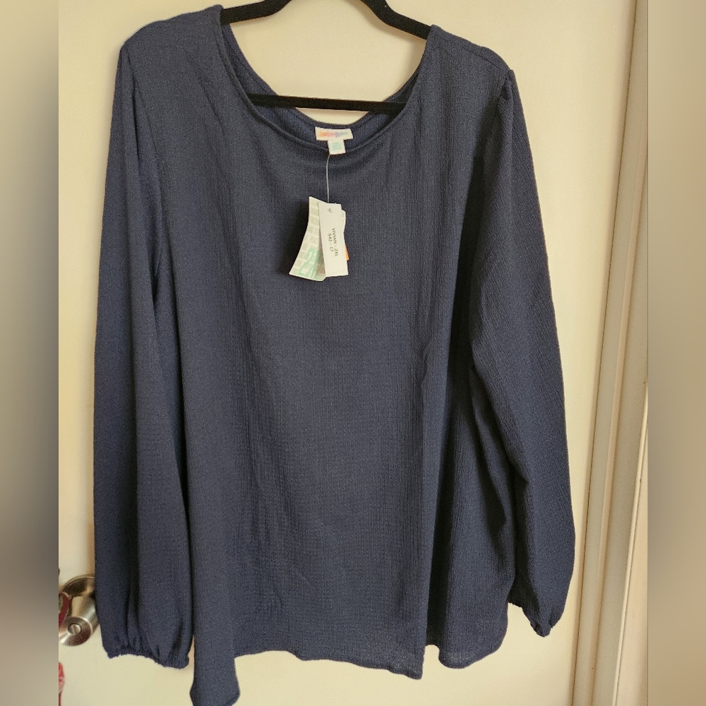 Lularoe Vivian teal blouse, 2xl NWT.
